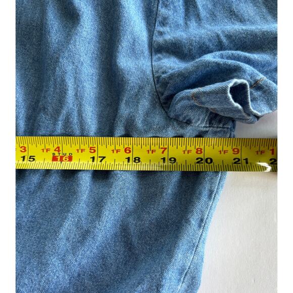 Tickets Clothing Vintage Embroidered Denim‎ Back Zip Maxi Dress Women’s Size 18T - Picture 12 of 14